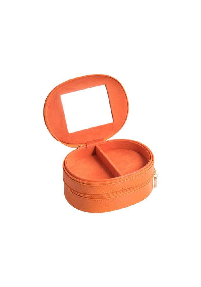 Orange Lizard Leather Jewelry Box