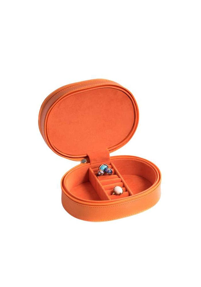 Orange Lizard Leather Jewelry Box