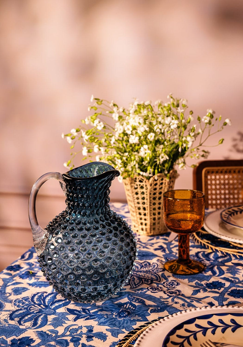 Jug Cornflower Blue Dew Drop Large Jug 2L