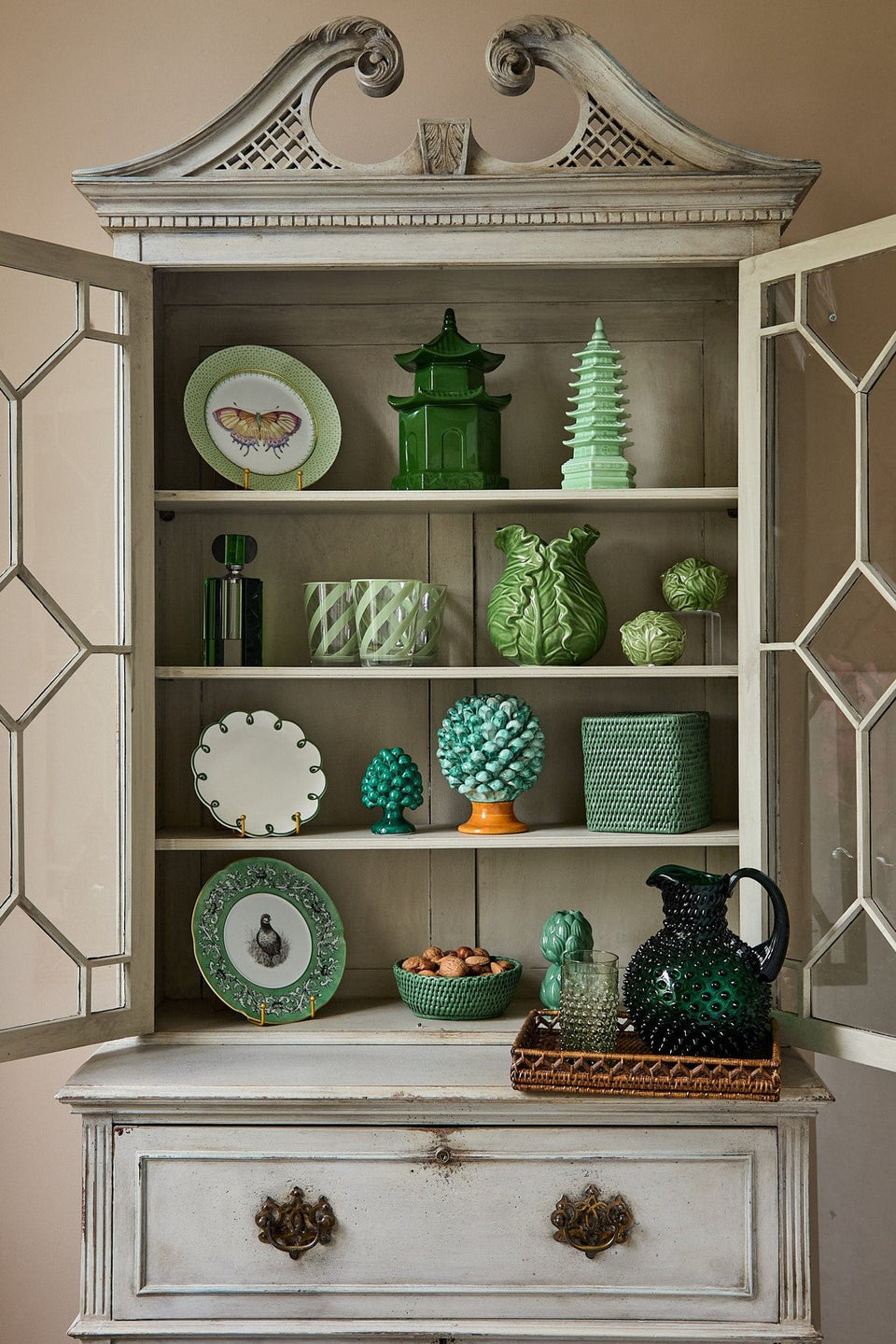 Dark Green Hobnail Large Jug 2L