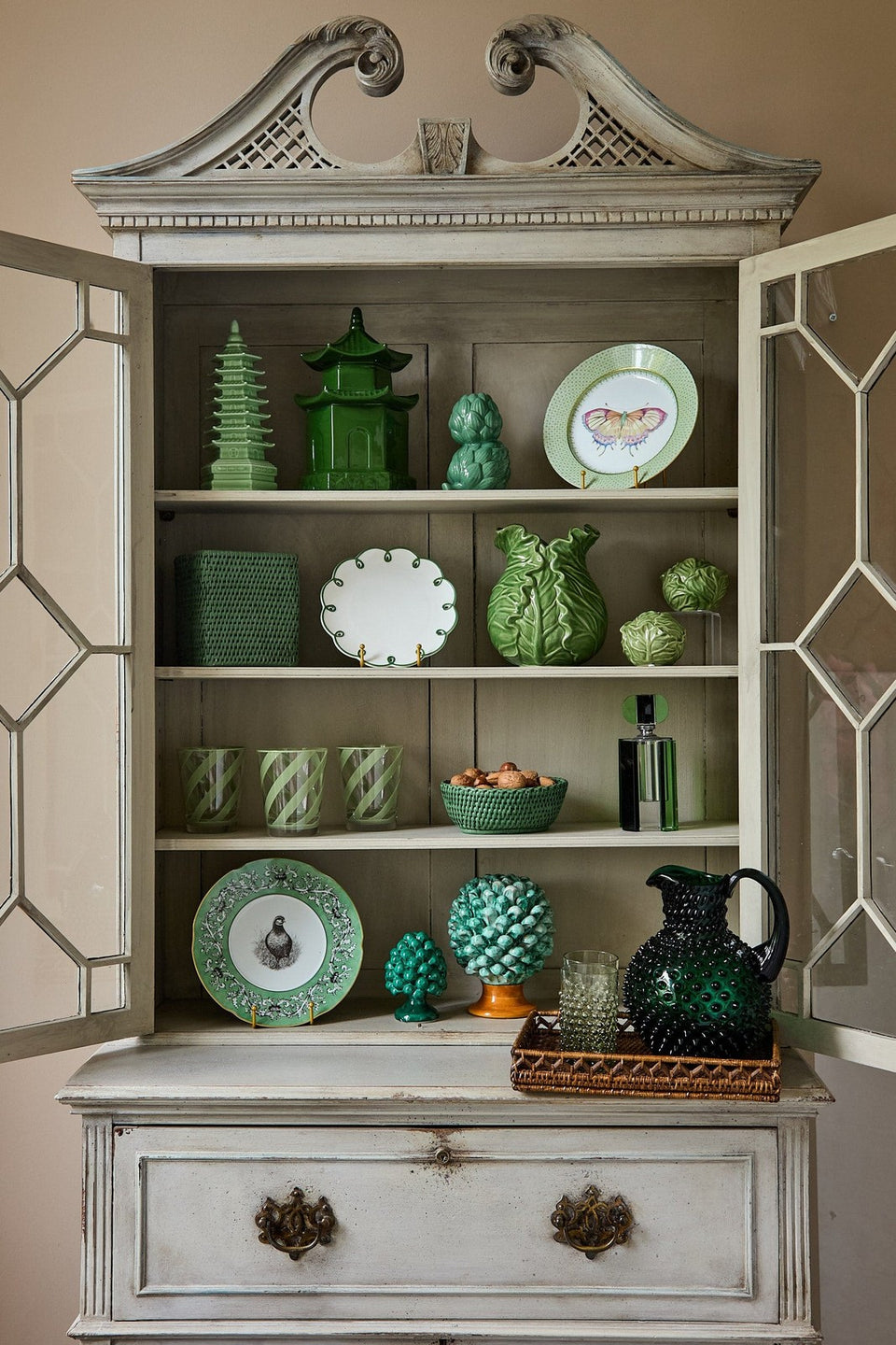 Dark Green Hobnail Large Jug 2L