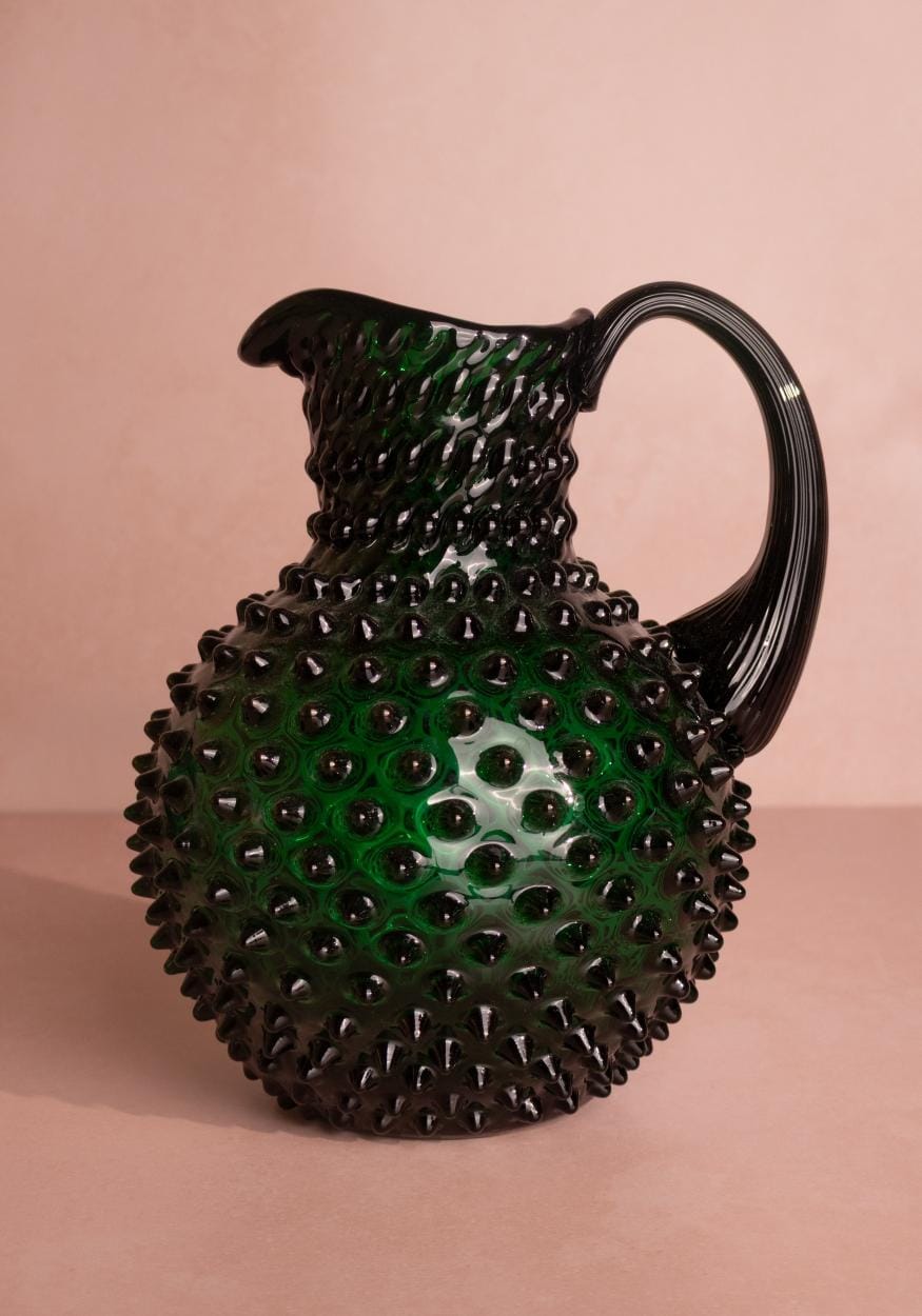 Dark Green Hobnail Large Jug 2L