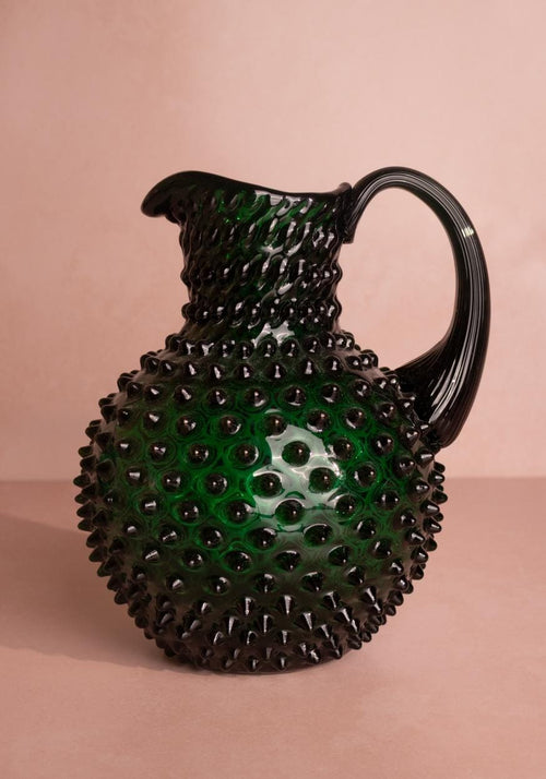 Dark Green Hobnail Large Jug 2L