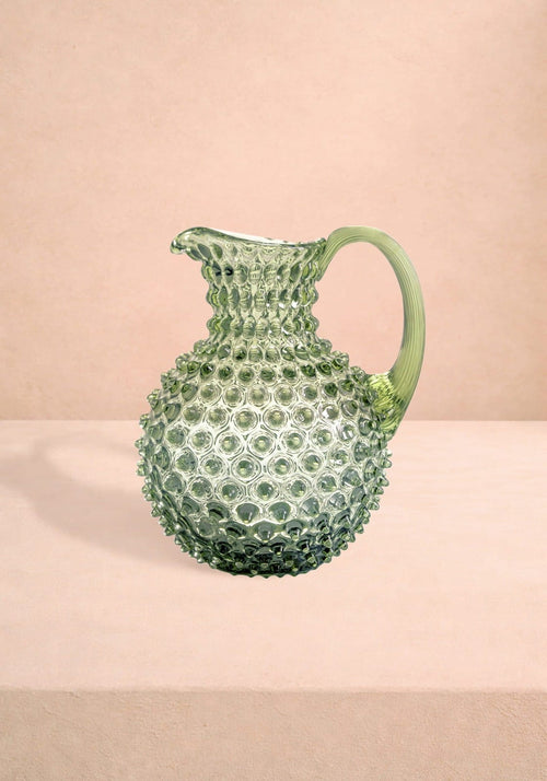 Olive Green Hobnail Jug 2L Statement Glassware
