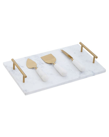 Marble Cheese Board with knives set