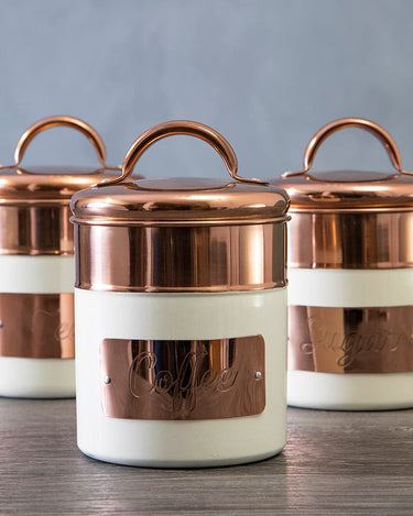 Georgina Two-toned Kitchen Cannisters in Gold and Cream