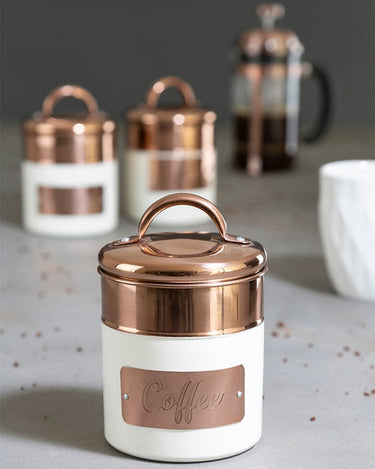 Georgina Two-toned Kitchen Cannisters in Gold and Cream