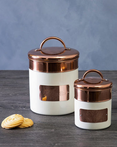 Georgina Two-toned Kitchen Cannisters in Gold and Cream