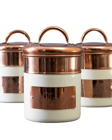 Georgina Two-Toned Kitchen Cannisters in Gold and Cream