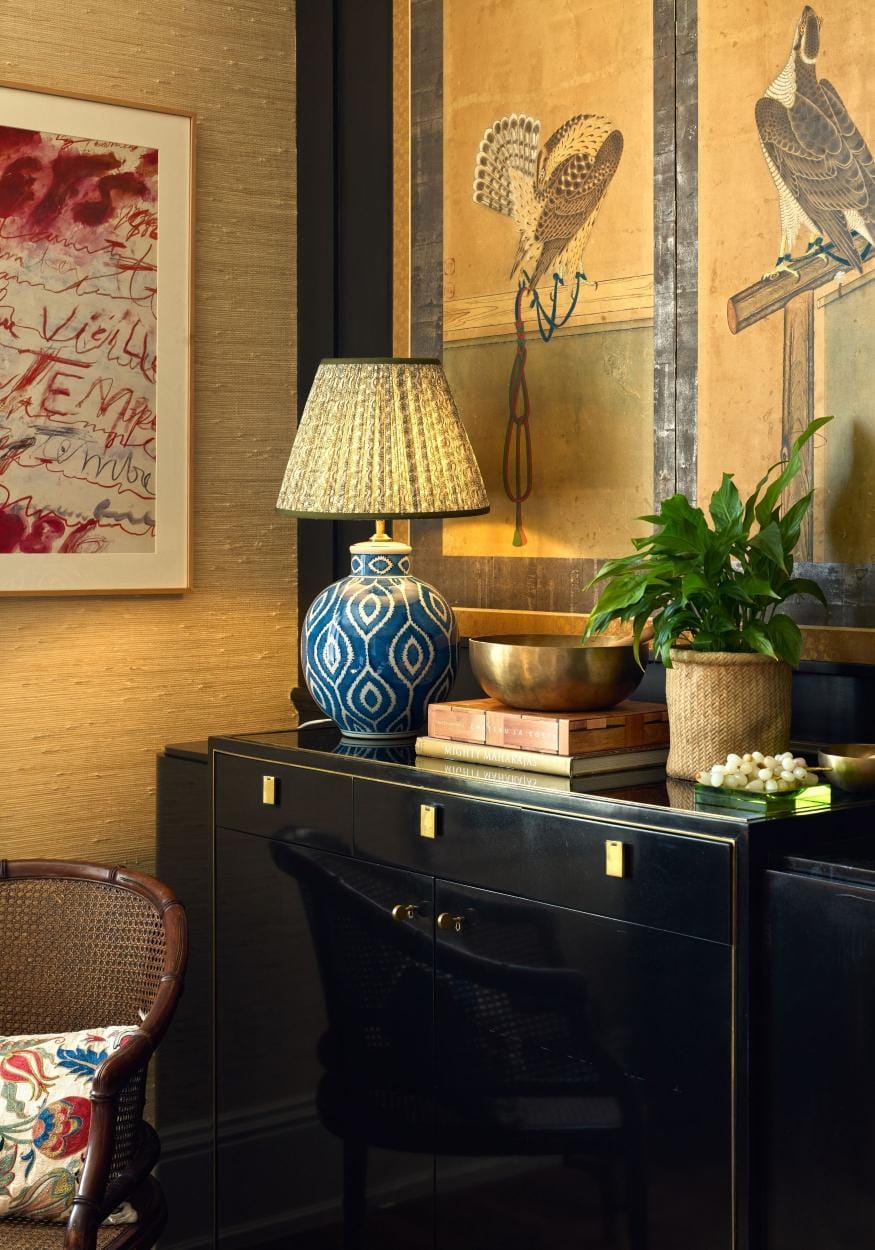 Ceramic Ikat Dakari Table Lamp, Blue