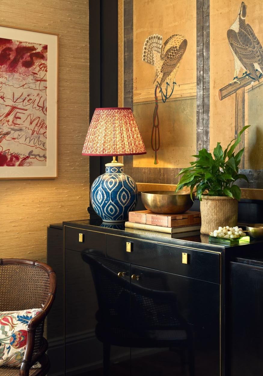 Ceramic Ikat Dakari Table Lamp, Blue