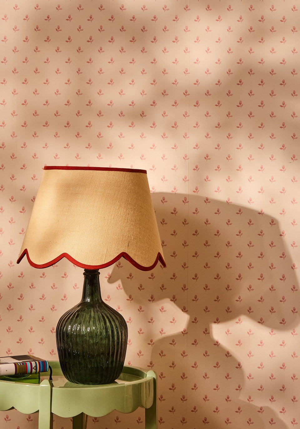 Florence Ripple Glass Table Lamp Base - Olive