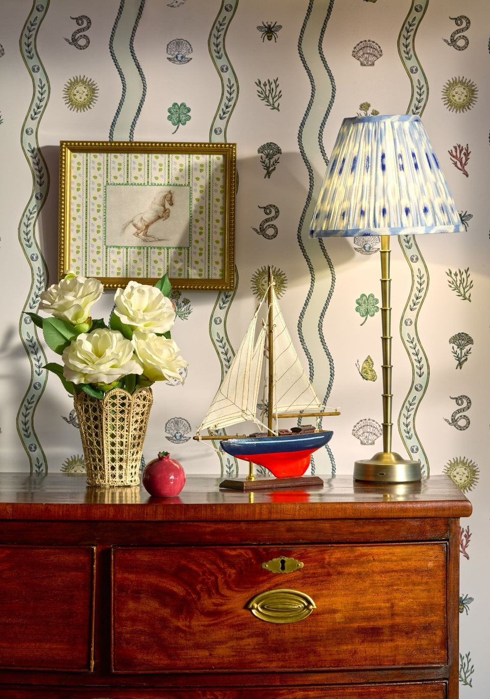 Large Brass Wyman Rechargeable Table Lamp