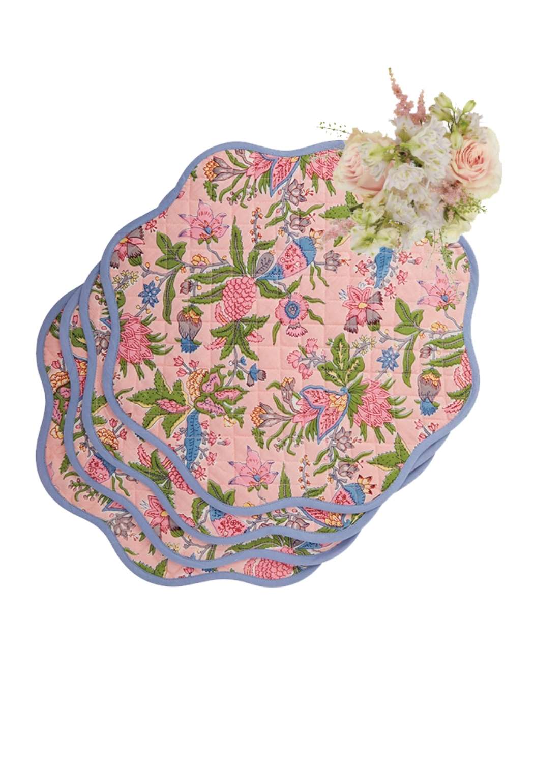 Lilly Rose Scalloped Placemats - Set of 4 - Casa by Josephine Jenno