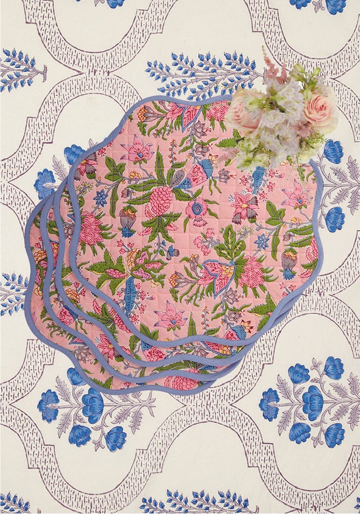 Lilly Rose Scalloped Placemats - Set of 4 - Casa by Josephine Jenno