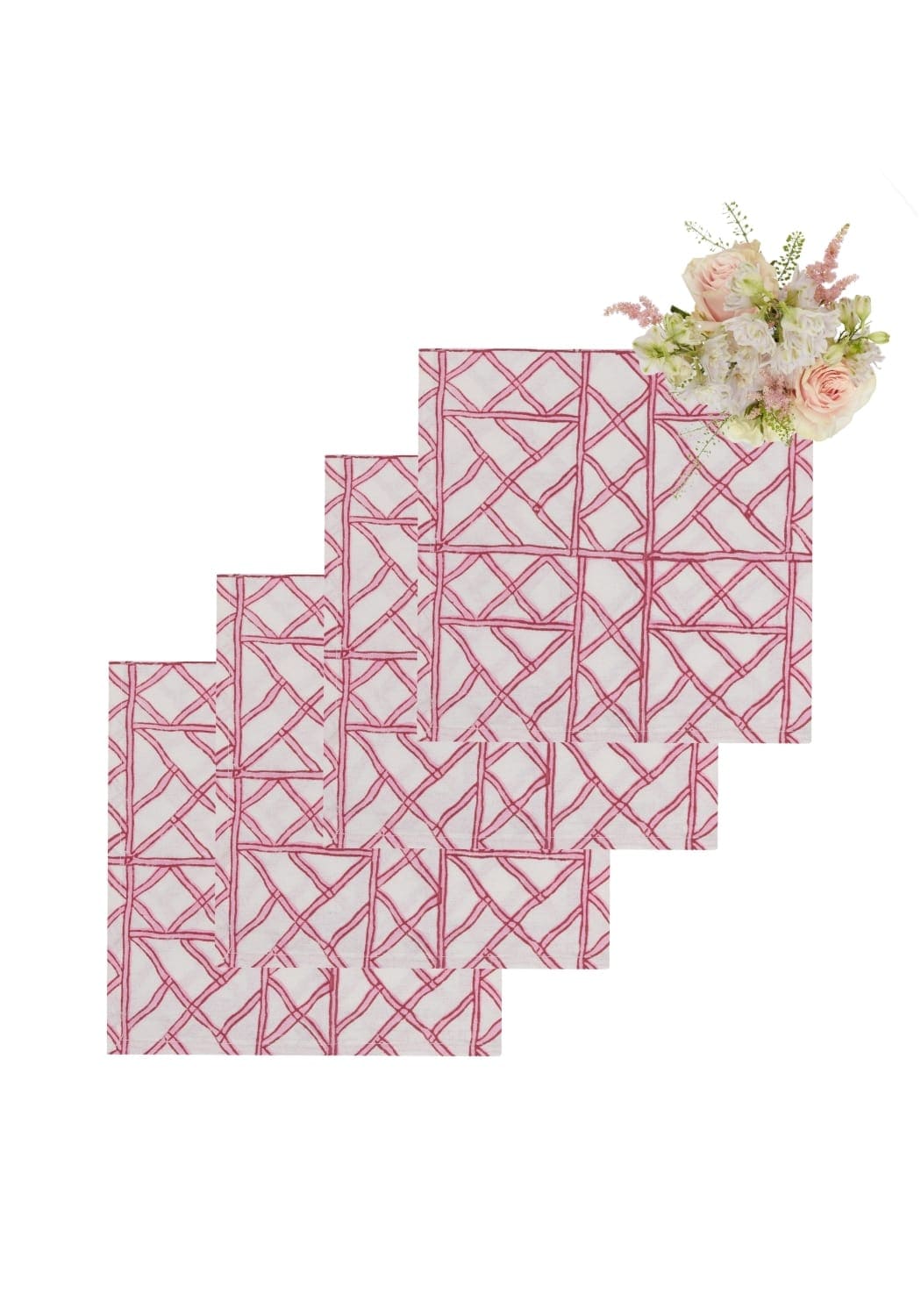 Lily's Pink Bamboo Lattice Napkins - Set of 4 - Casa by Josephine Jenno
