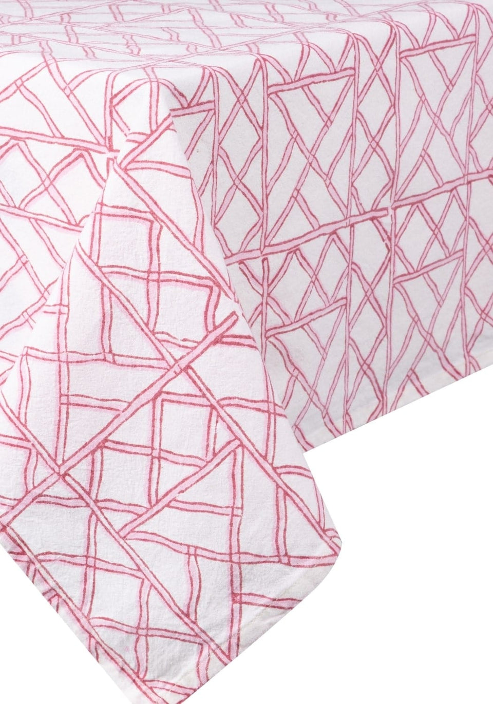Lily's Pink Bamboo Lattice Tablecloth - Casa by Josephine Jenno