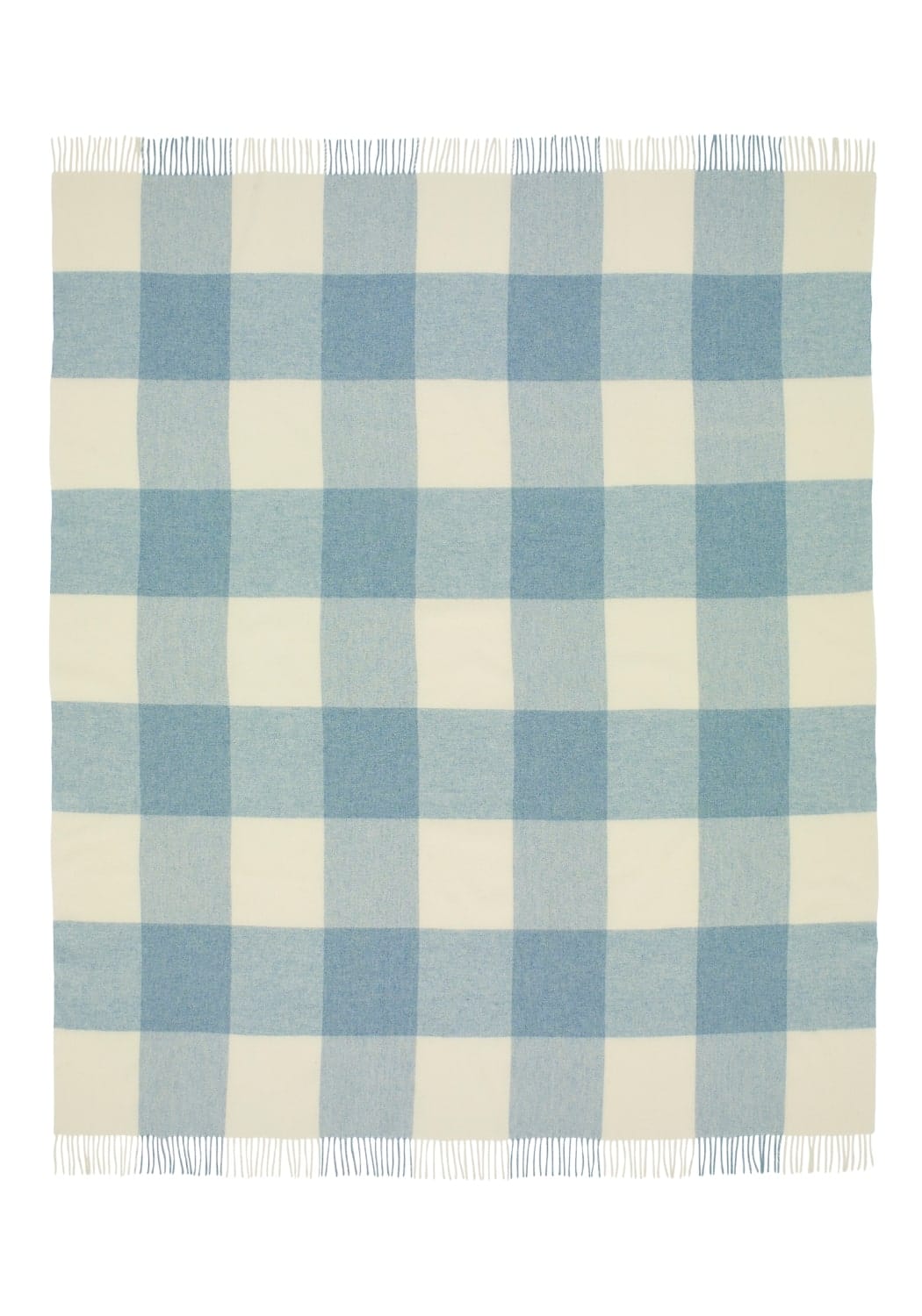 Lucy's Sky Blue Checker Merino Throw Blanket - Casa by Josephine Jenno