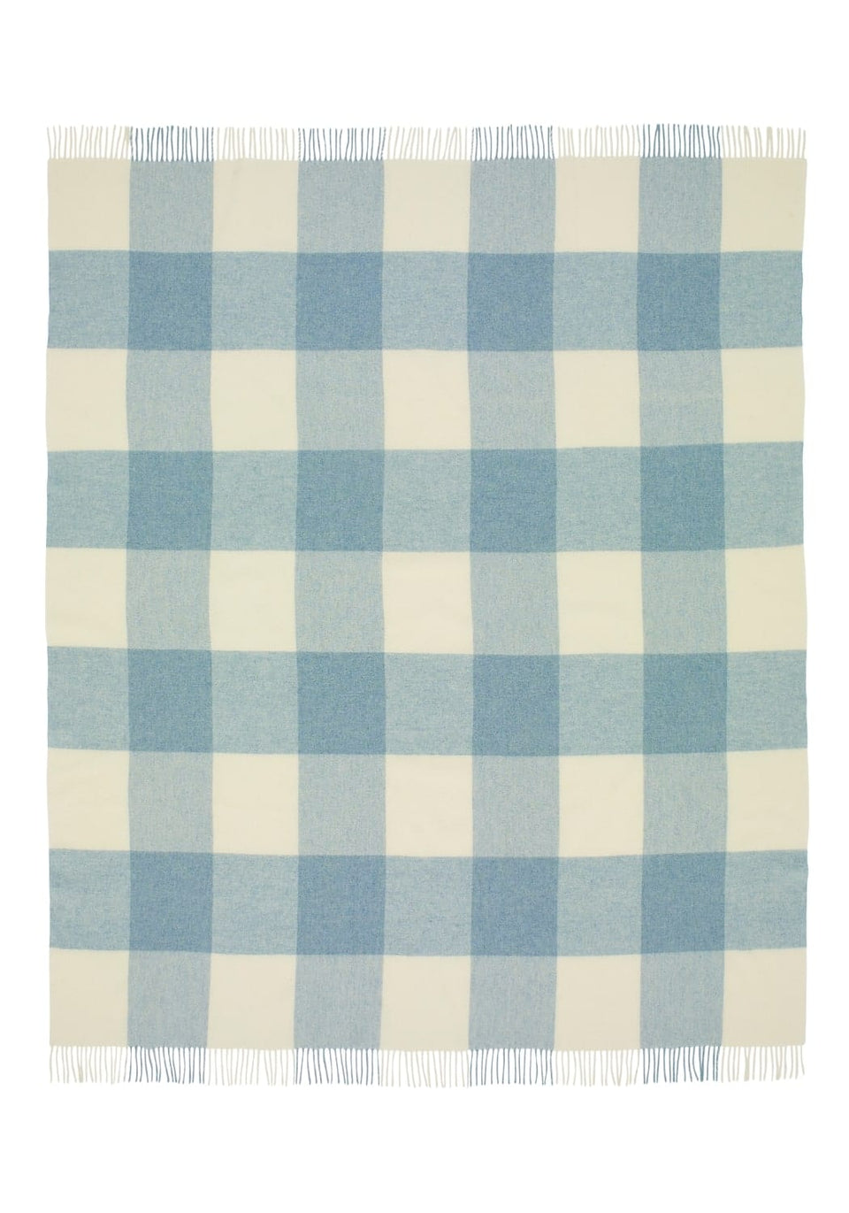 Lucy's Sky Blue Checker Merino Throw Blanket - Casa by Josephine Jenno