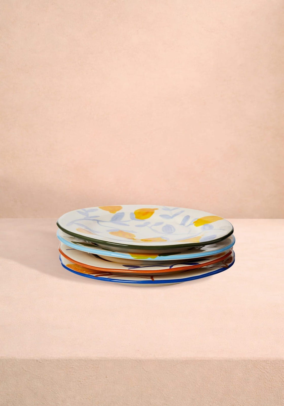 Lunch Plates Buds in May — Hand-Painted Lunch Plates Inspired by Matisse Set of 4