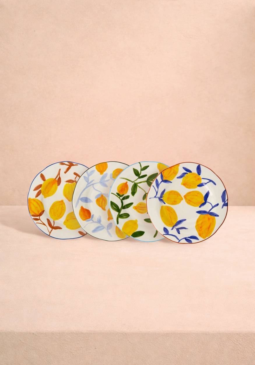 Buds May — Hand Painted Lunch Plates Inspired Matisse Set 4