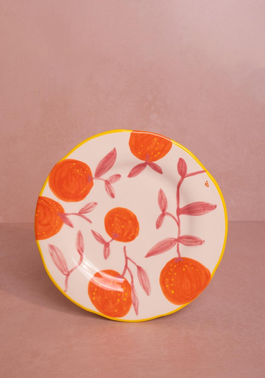 Lunch Plates Twig Oranges - Set of 4