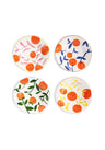 Lunch Plates Twig Oranges  - Set of 4