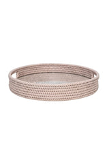 Majesty Rattan Serving Tray - Pink - Casa by Josephine Jenno