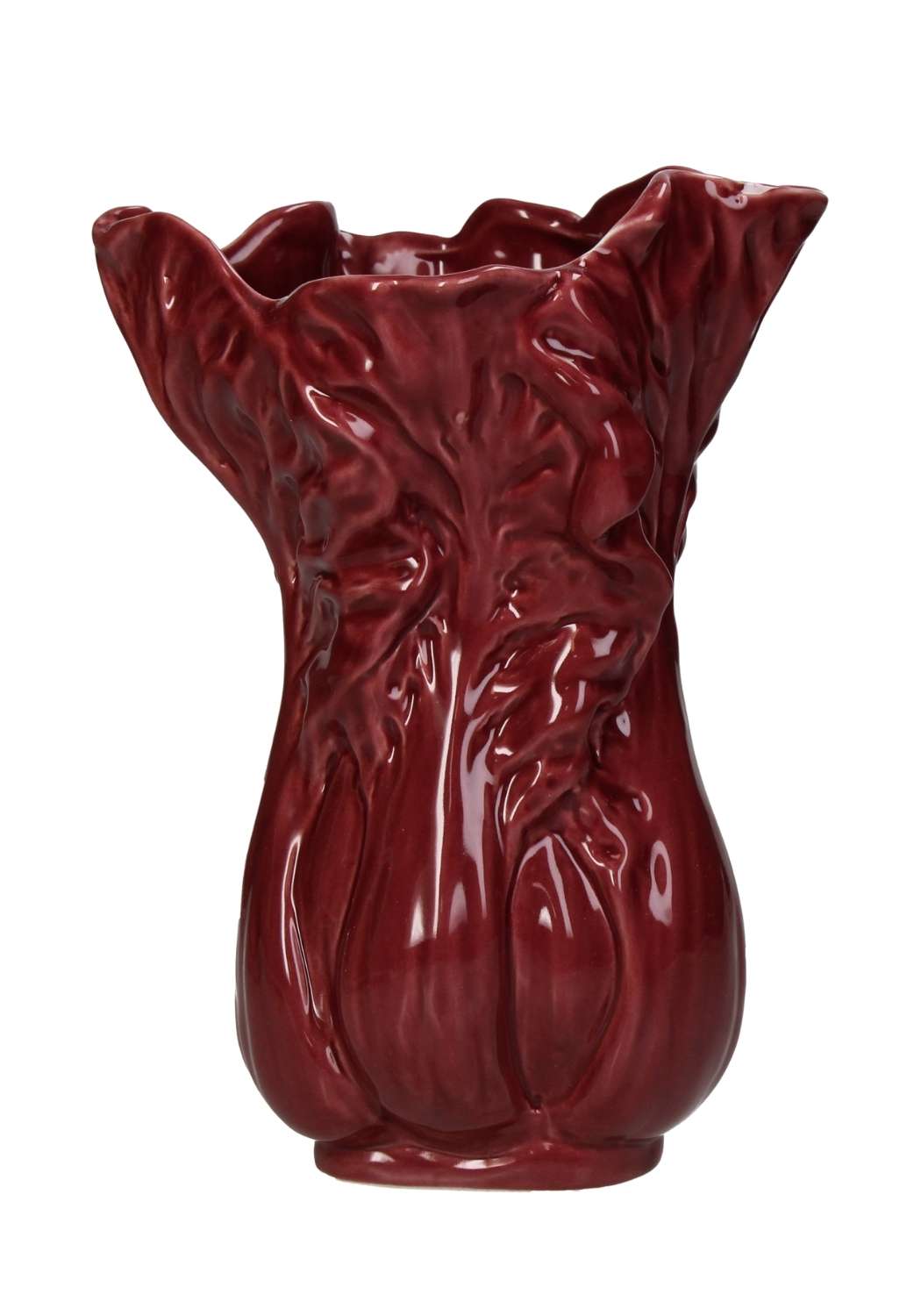Maroon Coloured Cabbage Leaf Vase - Casa by Josephine Jenno