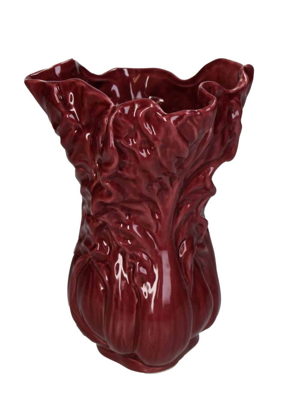 Maroon Coloured Cabbage Leaf Vase - Casa by Josephine Jenno
