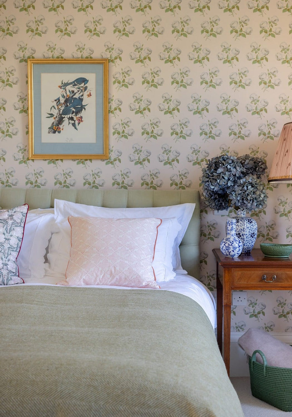 Mayfair Trinket Tray Hold All Rattan Basket in Green - Casa by Josephine Jenno