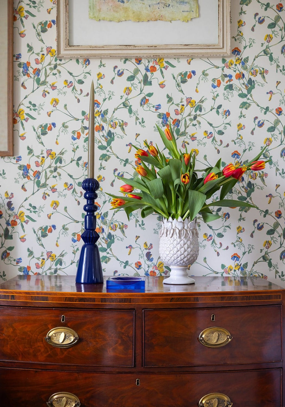 Memphis Blue Tower Geometric Candle Holder - Casa by Josephine Jenno