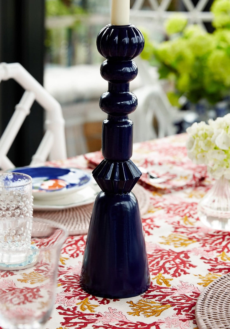 Memphis Blue Tower Geometric Candle Holder - Casa by Josephine Jenno