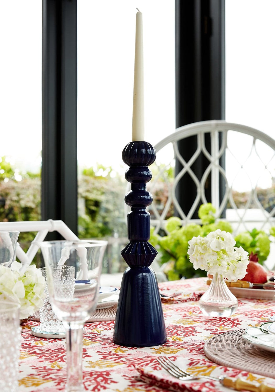 Memphis Blue Tower Geometric Candle Holder - Casa by Josephine Jenno