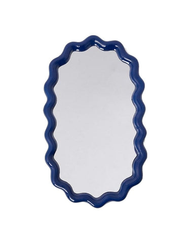 Wavey Mirror in Blue Oval