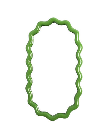 Wavey Mirror in Green Oval