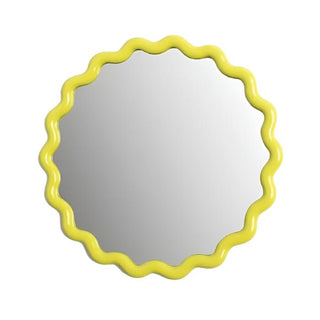 Wavey Round Mirror in Yellow