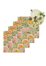 Mughal Rajan Floral Table Napkin - Set of 4 - Casa by Josephine Jenno