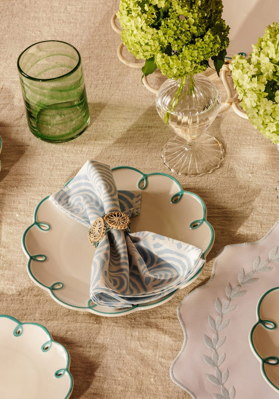 Atlántico Iraca Woven Napkin Ring, Blue