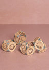 Atlántico Iraca Woven Napkin Ring -Blue set of 4