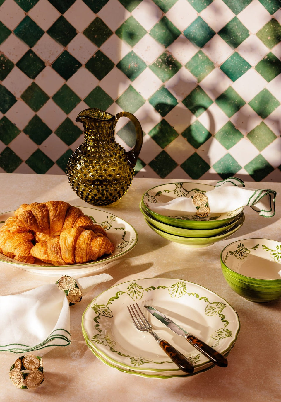 Atlántico Iraca Woven Napkin Ring, Green