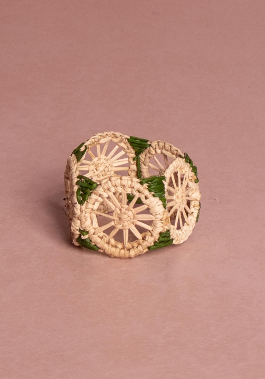 Napkin Ring Atlántico Iraca Woven Napkin Ring, Green - Set of 4