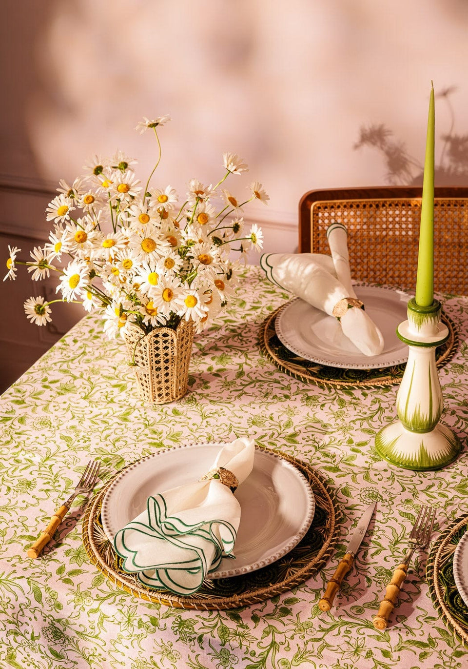 Napkin Ring Atlántico Iraca Woven Napkin Ring, Green - Set of 4