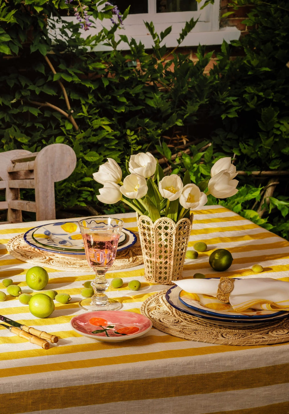Atlántico Iraca Woven Napkin Ring, Yellow