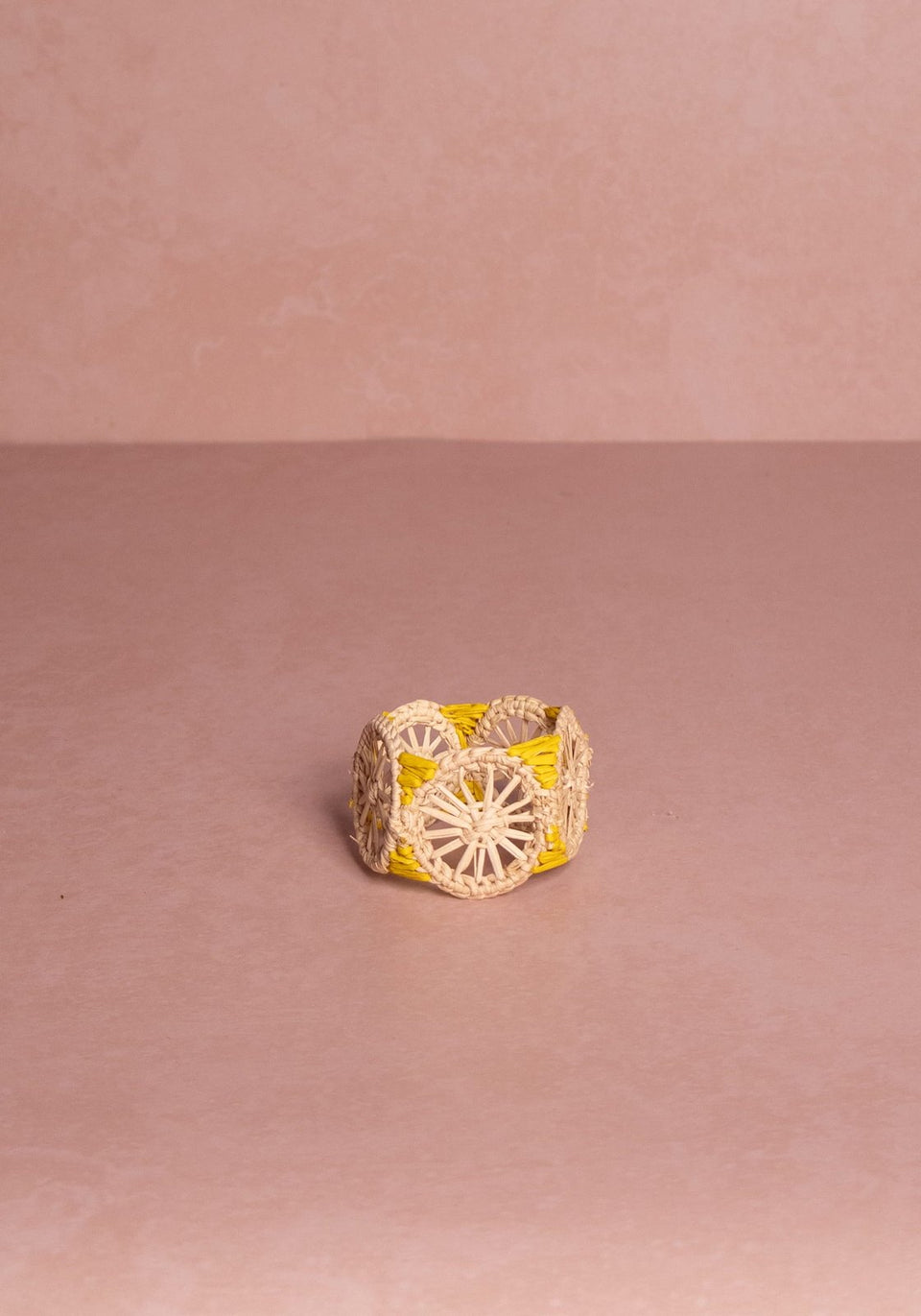 Atlántico Iraca Woven Napkin Ring, Yellow