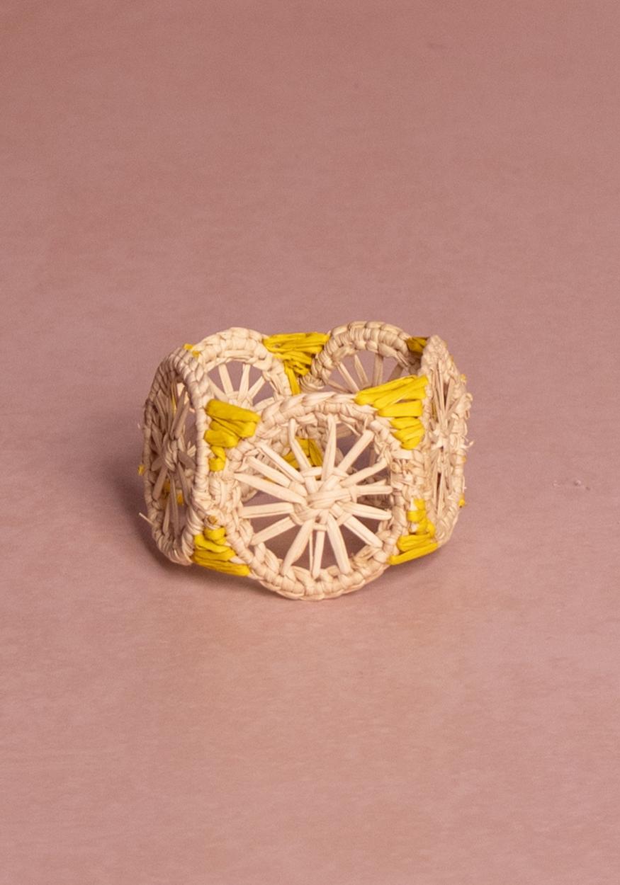 Napkin Ring Atlántico Iraca Woven Napkin Ring, Yellow - Set of 4