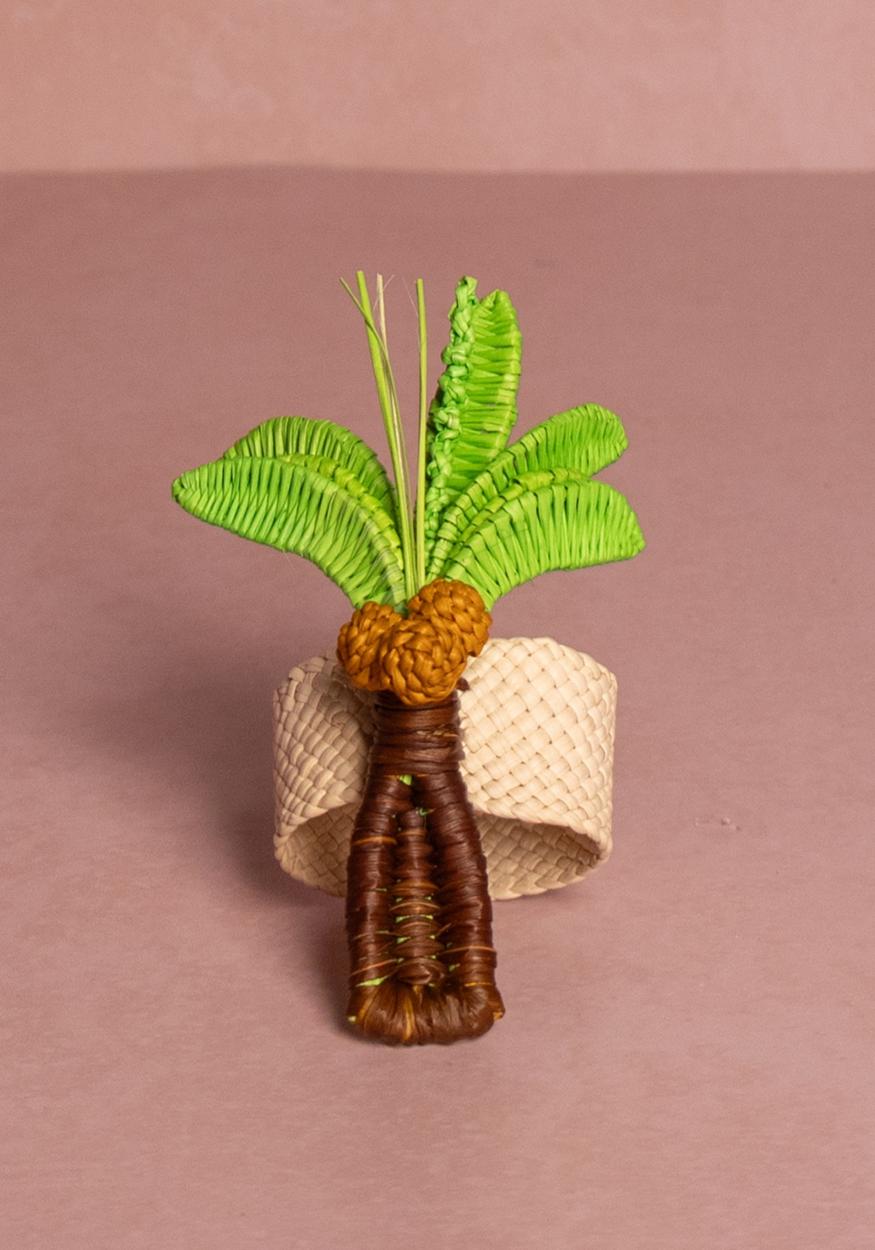 Napkin Ring Atlantico Palm Tree Napkin Ring, Green - Set of 4