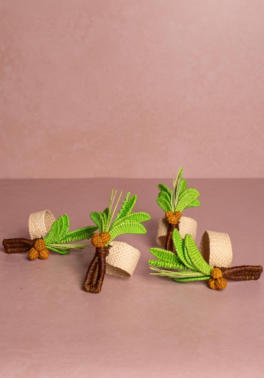 Napkin Ring Atlantico Palm Tree Napkin Ring, Green - Set of 4