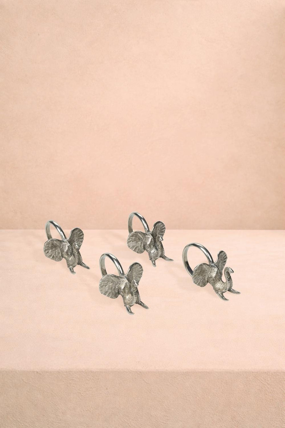 Elephant Safari Pewter Napkin Ring - Set of 4