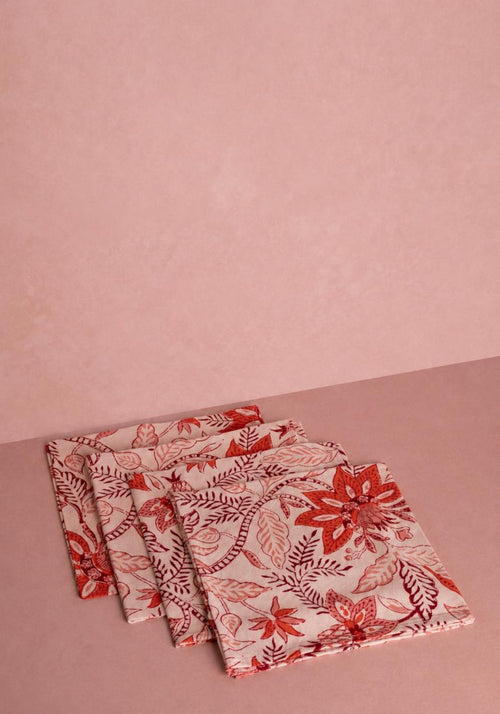 Bossa Nova Table Napkin Red - Set of 4